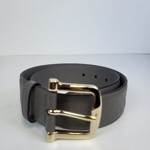 Gucci Belt Gray Monogram Leather 75/30